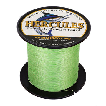 100M 109Yds Fluo Green 6lb-100lb HERCULES PE Braided Fishing Line 4 Strands
